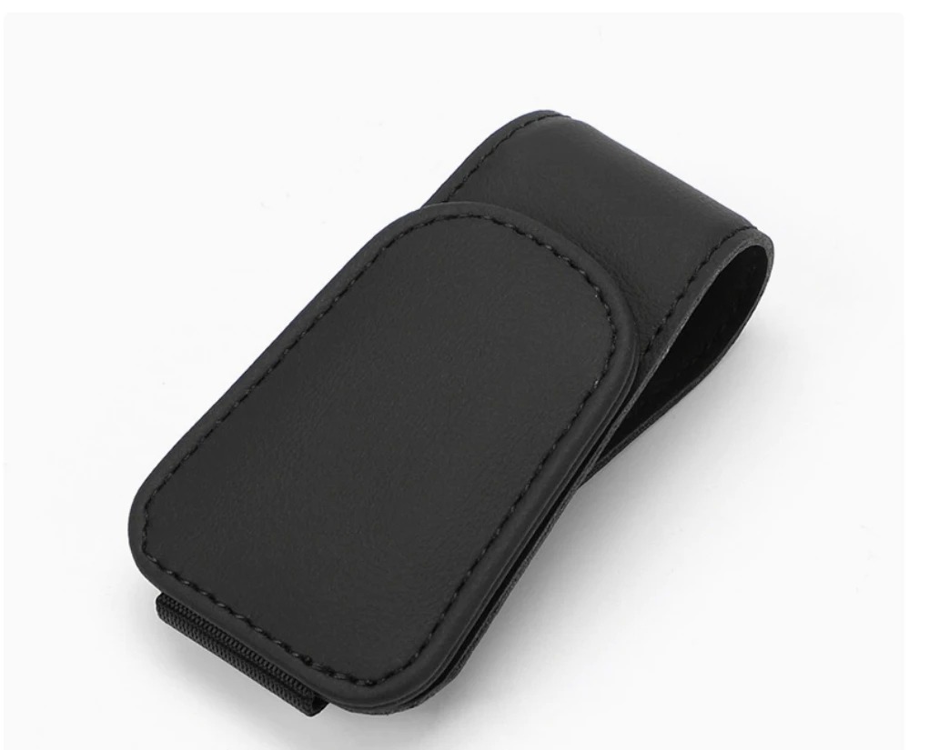 High Quality Polyurethane Leather Car Sunglasses Holder Car Visor Hanger Clip Glasses Case Storage Interior Accessories Kit